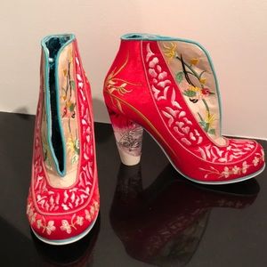 Embroidered ankle boots